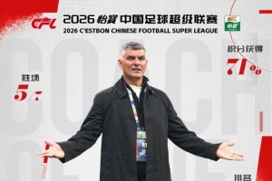 中超官方：蓉城主帅约翰·阿洛伊西获5月最佳教练，率队5胜2负