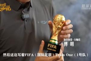 完成世界杯执法任务！傅明展示世界杯裁判纪念奖牌+mini大力神杯